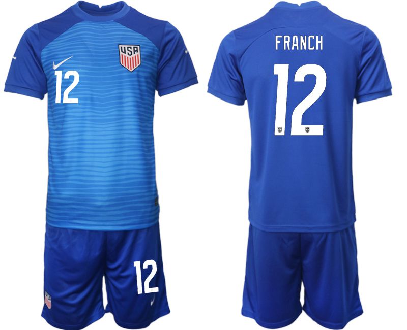 Men 2022 World Cup National Team United States away blue #12 Soccer Jerseys